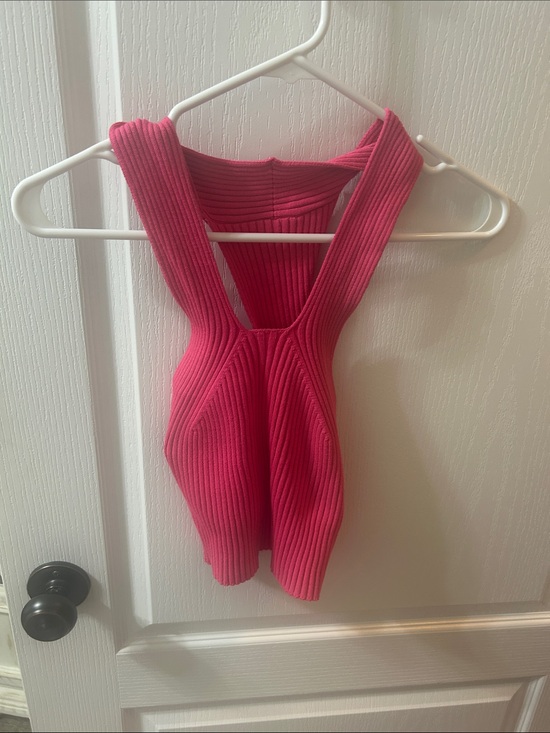 SHEIN Tops - SHEIN Hot Pink Ribbed Racerback Crop Top